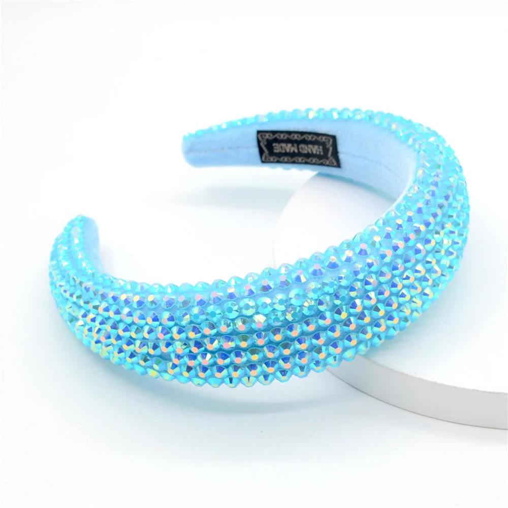 Hotsale New Bling Rhinestone Full Crystal Headbands for Women  Shiny Diamond Bedazzled Designer Tiara Baroque Headband Women - Deanwangkt