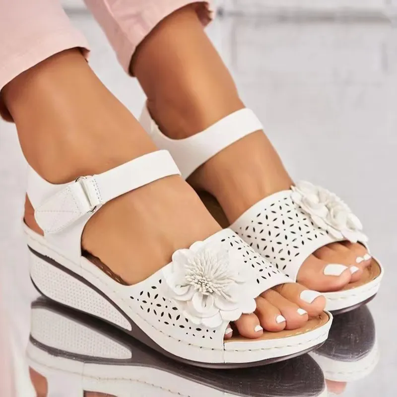 deanwangkt Women Summer Shoes Non Slip Lightweight Shoes For Women Sexy Breathable Slip On Classics Wedge Footwear Women Sandals Female - Deanwangkt