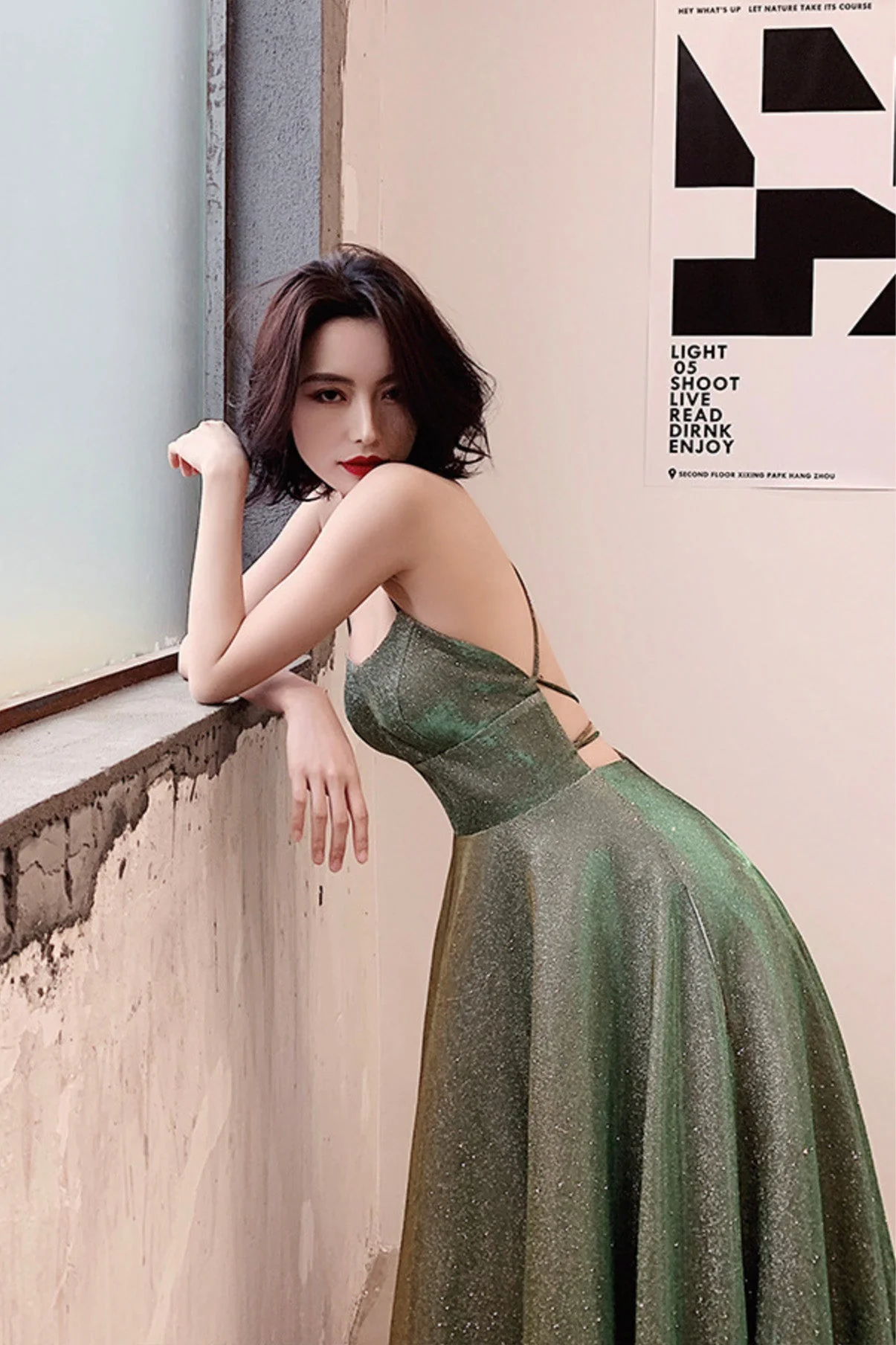 solvbao Green A-Line Backless Long Prom Dresses, Evening Dresses - Deanwangkt