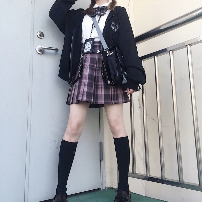 deanwangkt  Japanese Kawaii Zipper Hoodies Women Autumn Harajuku Oversized Preppy Style Jk Uniform Sweatshirt Soft Girl Cute Fashion - Deanwangkt