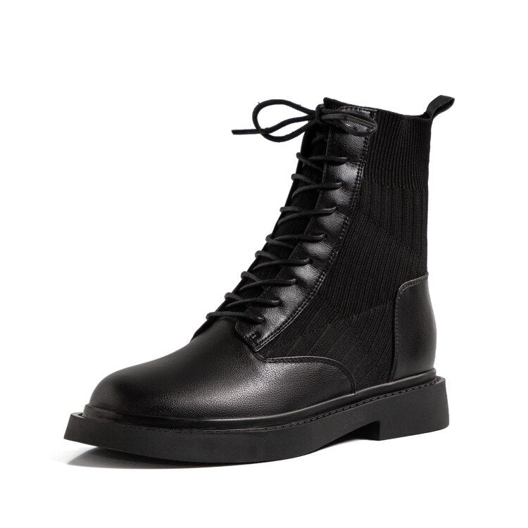 deanwangkt  fashion inspo    New Autumn/Winter Women Shoes Cow Leather Round Toe Low Heel Boots Women Casual Short Boots for Women Female Modern Boots - Deanwangkt