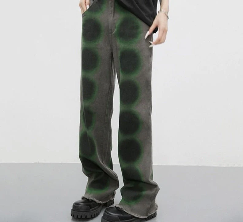 deanwangkt Y2k Aesthetics Green Jeans Japanese Harajuku Denim Pants Grunge Korean Fashion Jeans Boyfriend Vintage Distressed Jeans - Deanwangkt