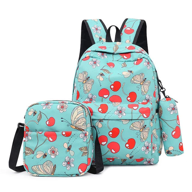 deanwangkt 3pcs/set Printing School Bags Backpacks Schoolbag Fashion Kids Lovely Backpack For Children Girls School bag Student Mochila sac - Deanwangkt
