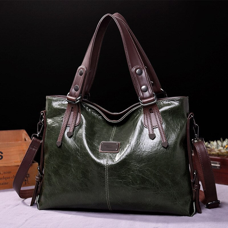 deanwangkt New Fashion Casual Tote Bag Women Handbags Soft Leather Shoulder Bags Vintage Big Capacity Crossbody Hand Bag for Ladies - Deanwangkt