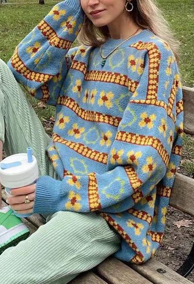 deanwangkt - Vintage Floral Jumper Sweater - Deanwangkt