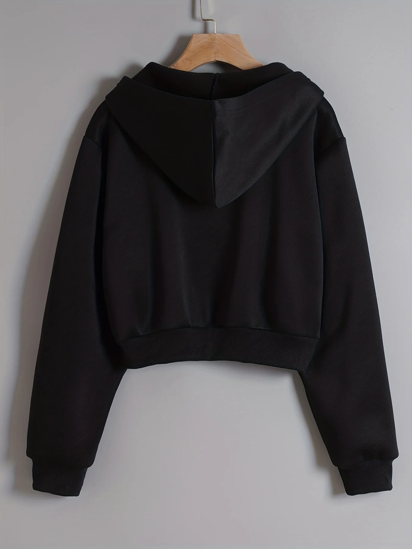 Long Sleeve Crop Hoodies, Zip Up Casual Sweatshirt Jacket, Women's Clothing - Deanwangkt