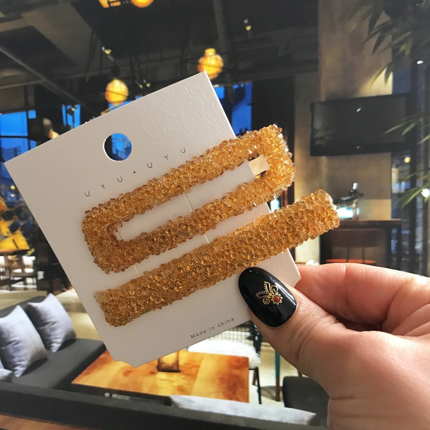 deanwangkt 2pcs/set Women Hairpins Hair Clip Accessories Femme Fashion Luxury Long Square Crystal Barrette Gold Hairgrip Headdress  New - Deanwangkt