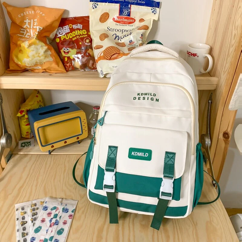 BACK TO COLLEGE  Fashion Teen Patchwork Schoolbag Women Cute Rucksack Girls High School Mochila Boy Waterproof Nylon Backpack Bookbag - Deanwangkt