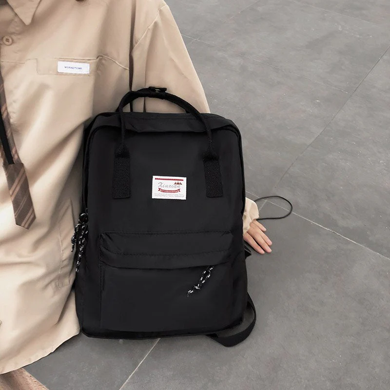 Back to school  Simple Lovers Backpack Fashion Boy Girl Waterproof Bookbag Cheap Teen Schoolbag Men Black Rucksack Male Travel Mochila - Deanwangkt