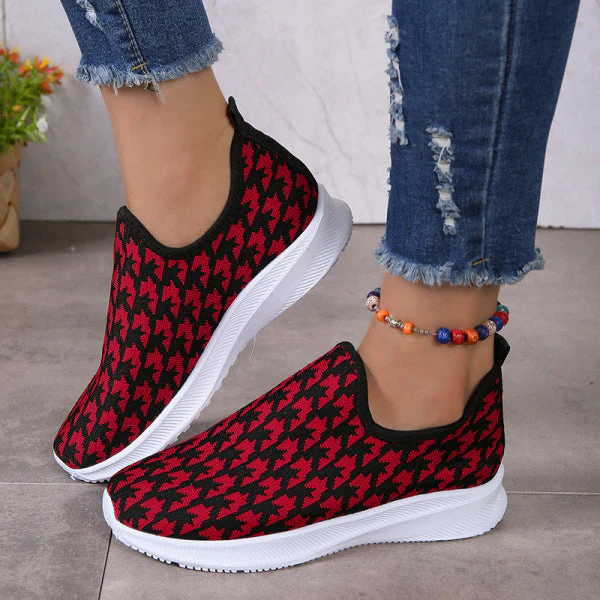 deanwangkt - Red Casual Patchwork Round Comfortable Shoes - Deanwangkt