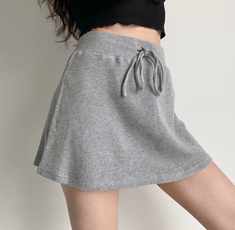 deanwangkt - Waffle Drawstring Skirt - Deanwangkt