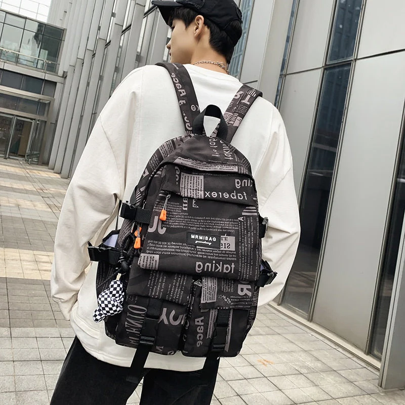 School Bag Male Student Shoulders Large Capacity Couple Backpack Fashion Cool Backpack Female College Teen Computer Bag Mochila - Deanwangkt