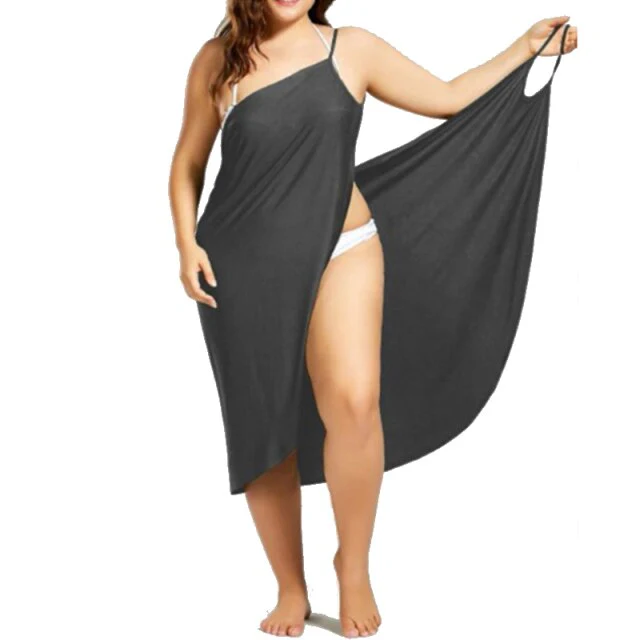 Women Beach Dress Sexy Sling Beach Wear Deep V Neck Dress Sarong Bikini Cover-Ups Wrap Pareo Towel Flower Open-Back Hot Selling - Deanwangkt