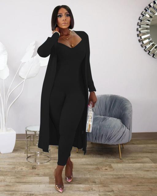 deanwangkt two piece set women 2 piece set women outfits long sleeve cardigans jumpsuit fall clothes for female 2 pieces sets outfits - Deanwangkt