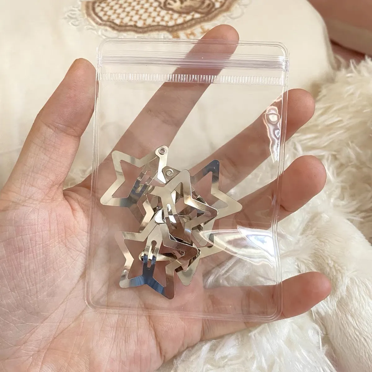 deanwangkt 10Pcs Silver Star BB Hairclips Girls Y2K Cute Star Barrettes Women Simple Metal Snap Clip Headdress Hair Jewelry Accessories - Deanwangkt