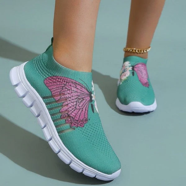 deanwangkt - Cyan Casual Patchwork Printing Round Comfortable Shoes - Deanwangkt