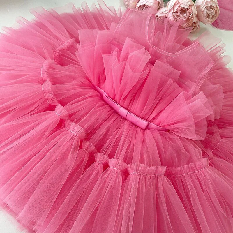 deanwangkt  Baby Clothes for Girls Toddler Kids Wedding Princess Gown Girl Elegant Birthday Dress Tulle Bridesmaid Evening Party Dresses - Deanwangkt