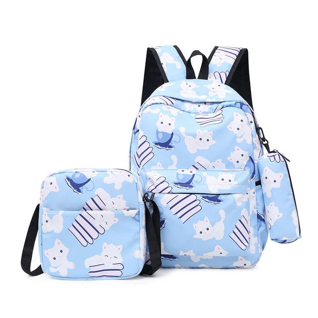 deanwangkt 3pcs/set Printing School Bags Backpacks Schoolbag Fashion Kids Lovely Backpack For Children Girls School bag Student Mochila sac - Deanwangkt