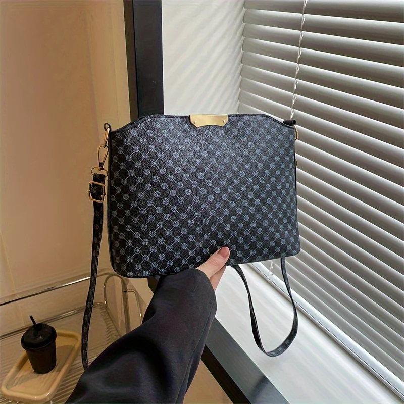 deanwangkt-1 Vintage Polka Dots Print Crossbody Bag, Casual Zipper Bucket Bag, Perfect Shoulder Bag For Daily Use - Deanwangkt