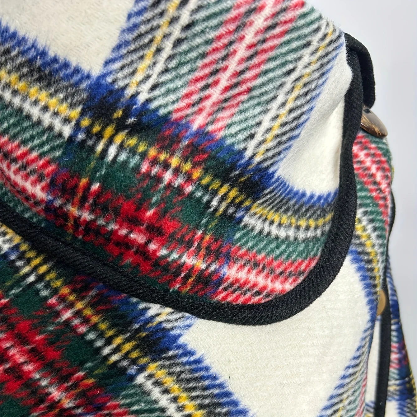 Women's British Button Shawl Multicolor Striped Pullover Poncho Autumn Winter Outerwear Warm Coldproof Cape - Deanwangkt