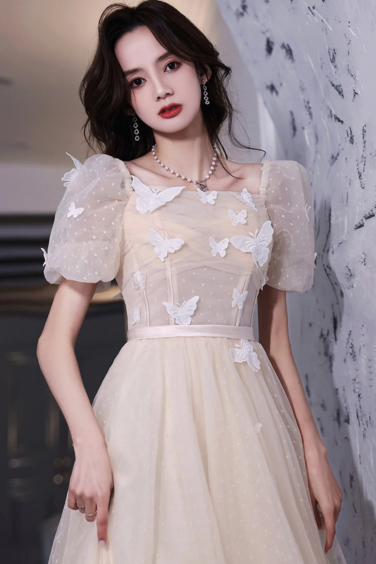 solvbao Champagne Lace Short Prom Dresses, A-Line Homecoming Dresses - Deanwangkt