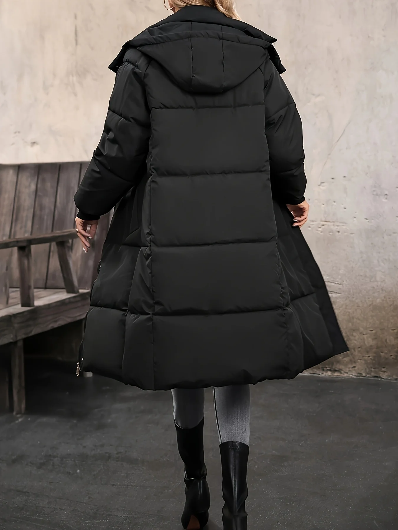 Zip Up Hooded Parka, Casual Solid Coat For Winter & Fall, Women's Clothing - Deanwangkt