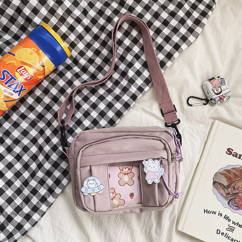 deanwangkt  Japanese Kawaii Crossbody Bags For Women Purses and Handbags Transparent Pocket Itabag Small JK Bag Bolsa Feminina Shoulder Bag - Deanwangkt