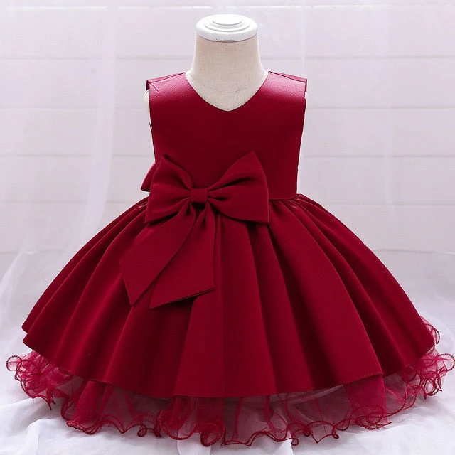 Infant Baby Girl Dresses Girl Ball Gown Tutu Princess Dress Sequin Bow Baby Girl Dress 1st Birthday Wedding Party Dress - Deanwangkt