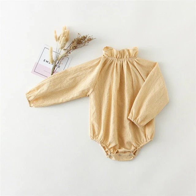 Baby Girl Rompers for 0-24M Long Sleeve Romper Jumpsuits One-piece New Fashion 100% Organic Cotton Newborn Baby Girl Clothes - Deanwangkt