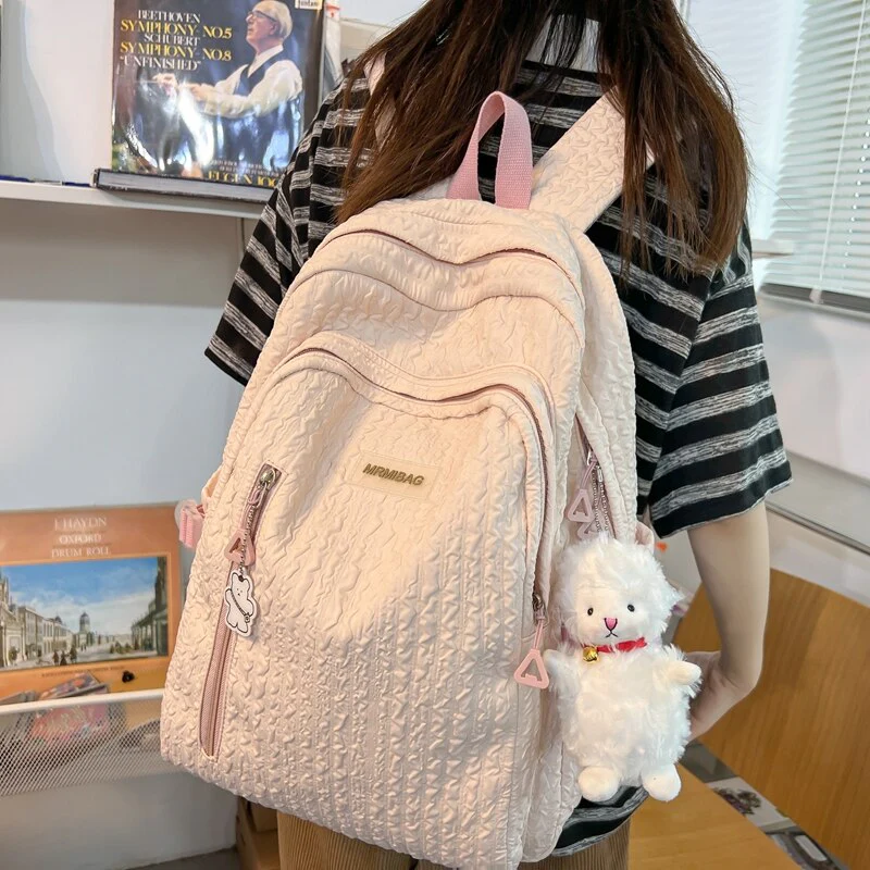 Back to school  Fashion Kawaii Teen Girl Bookbag Cute Waterproof Candy Color Schoolbag Boy Mochila Lady Trendy Rucksack Travel Bagpack - Deanwangkt