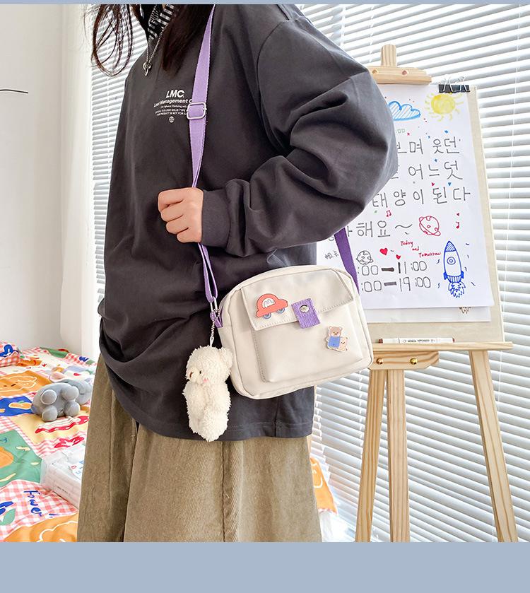 deanwangkt Preppy Style Shoulder Bag For Women Cute Bag Canvas Crossbody Bags Girls Collage Student Messenger Bags Tote Bag Bolsa - Deanwangkt