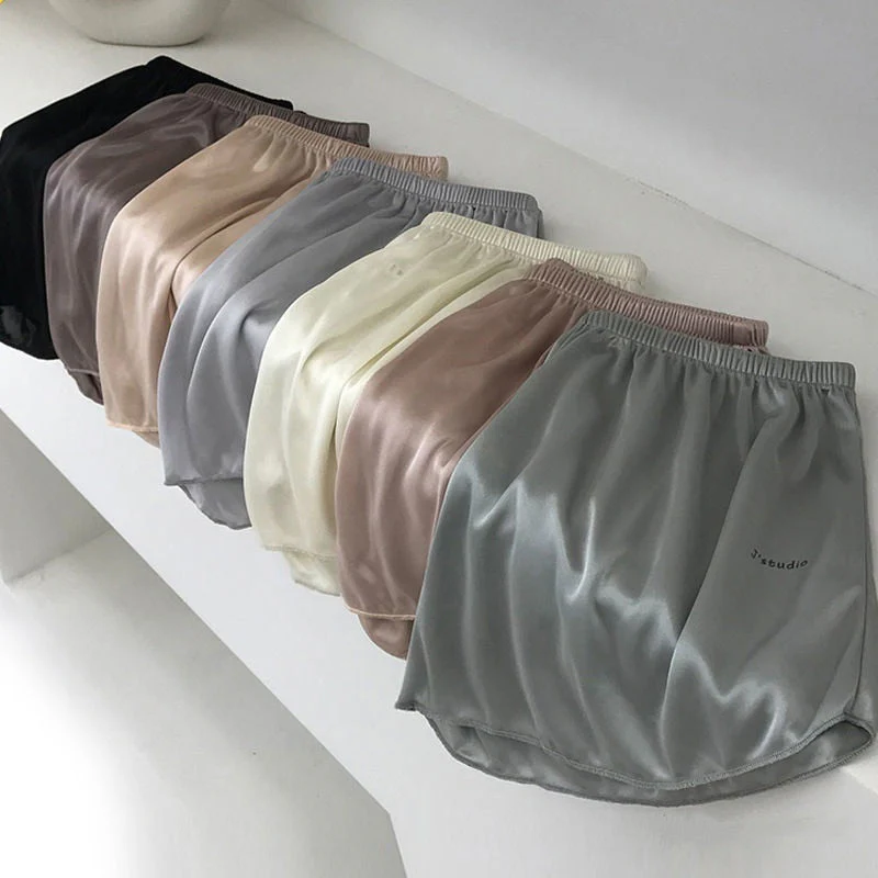 deanwangkt Women Shorts Stain Ice Silk Safety Pants Thin Loose Boxer Safety Shorty Under Skirt Bottom Pants Quick Dry Shorts for Women - Deanwangkt