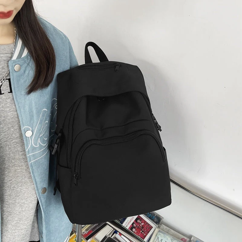 Back To School New Fashion Waterproof College Large-capacity Backpack Women Female Travel Solid Color Backpacks Teenage Girl School Bag Mochila - Deanwangkt