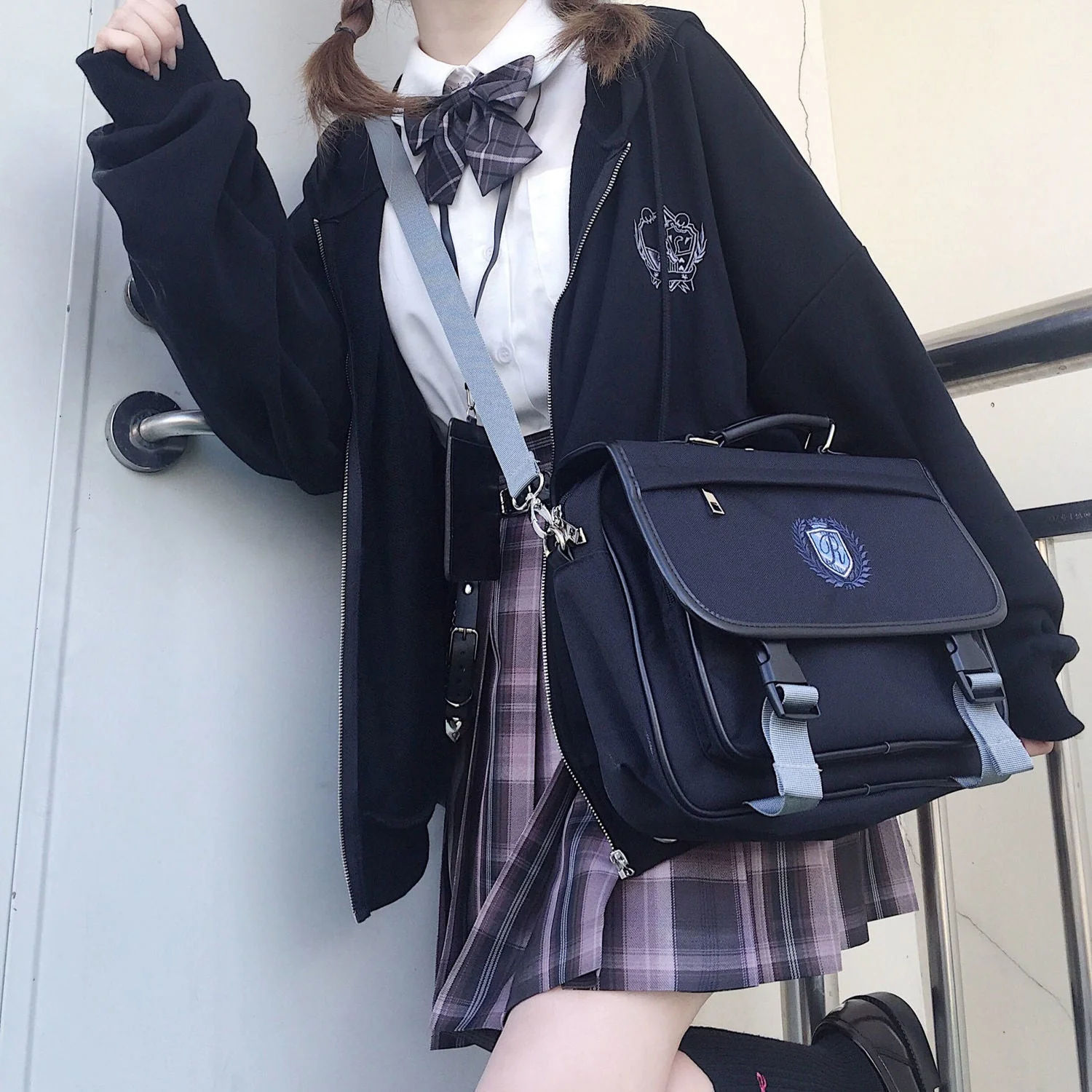 deanwangkt  Japanese Kawaii Zipper Hoodies Women Autumn Harajuku Oversized Preppy Style Jk Uniform Sweatshirt Soft Girl Cute Fashion - Deanwangkt