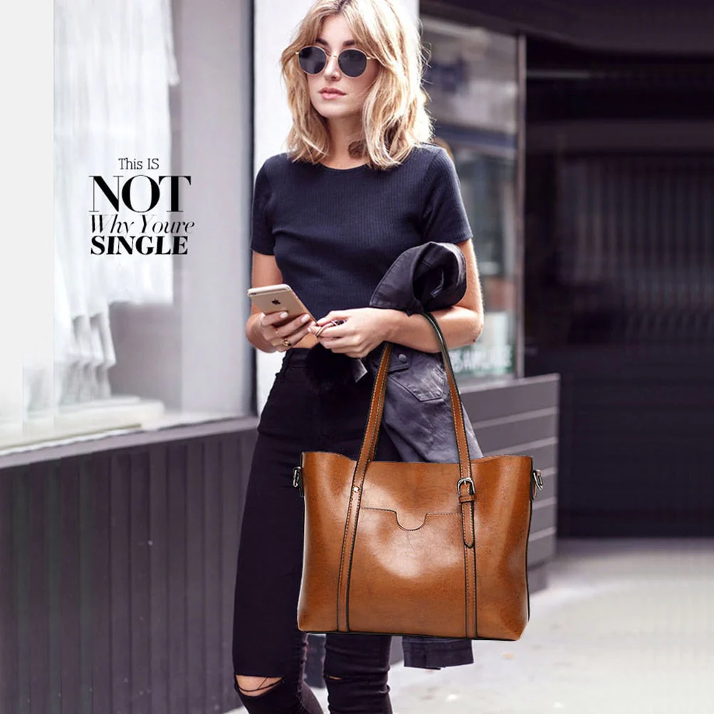 deanwangkt Shoulder Bags for Women Oil Wax Leather Handbag Tote Crossbody Bag Women Luxury Handbag Women Bags Designer Handbag High Quality - Deanwangkt