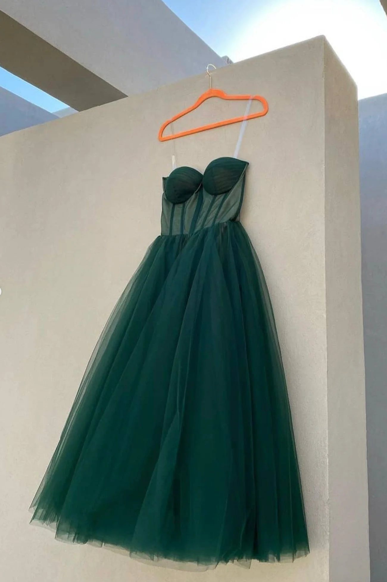 solvbao Green Tulle Short Prom Dresses, Lovely Spaghetti Straps Evening Dresses - Deanwangkt