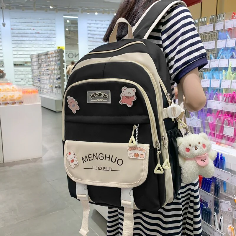 Back to school  High Shool Girls Fashion Bagpack Waterproof College Laptop Backpack Cute Student Bookbag Women Travel Mochila Kawaii - Deanwangkt