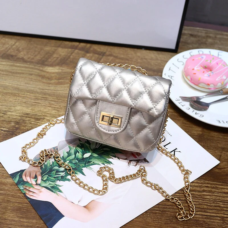 deanwangkt Children's Mini Handbags Cute Crossbody Bags for Kids Small Coin Wallet Pouch Baby Girls Rivet Party Clutch Purse Chain Bag - Deanwangkt