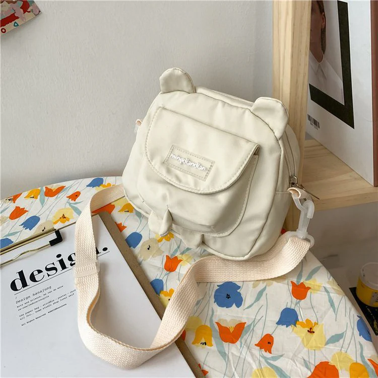 deanwangkt  Japanese Cute Bear Ears Shaped Bag Women Small Crossbody Bags Nylon Bag Student Shoulder Bag New Flap Bolsa Feminina Bag Women - Deanwangkt
