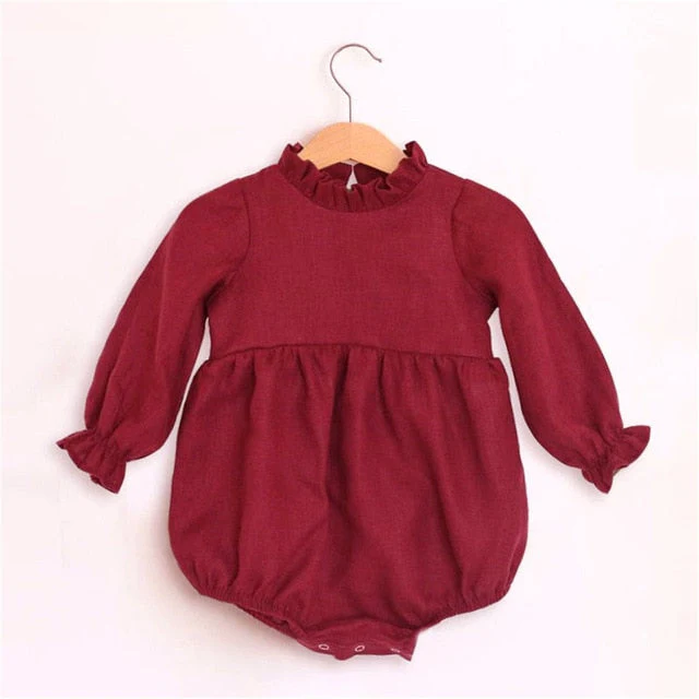Baby Girl Rompers for 0-24M Long Sleeve Romper Jumpsuits One-piece New Fashion 100% Organic Cotton Newborn Baby Girl Clothes - Deanwangkt