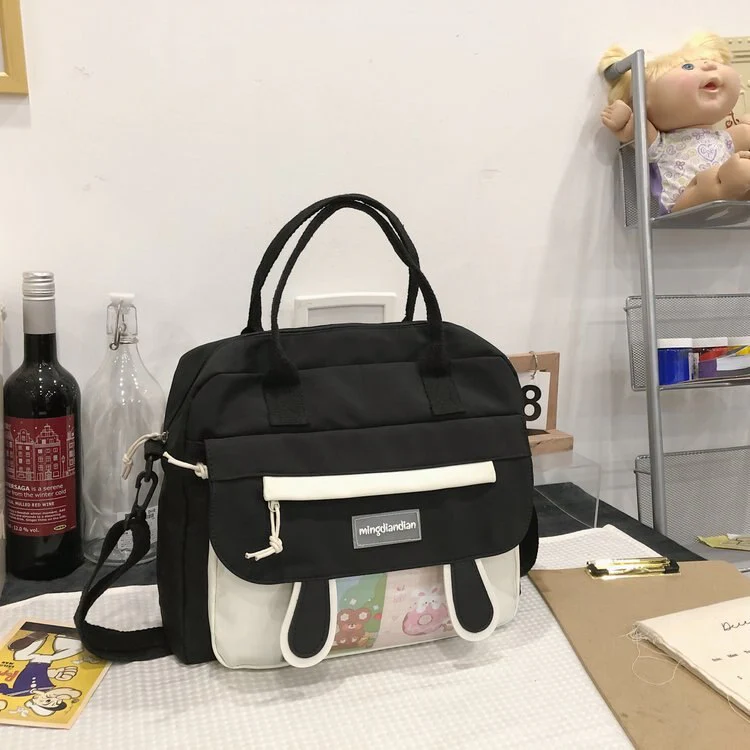 deanwangkt  Japanese Style Big Nylon Bag Women Cute Bunny Ears Crossbody Bag Women Handbags School Student Book Bag Satchels Shoulder Bag - Deanwangkt