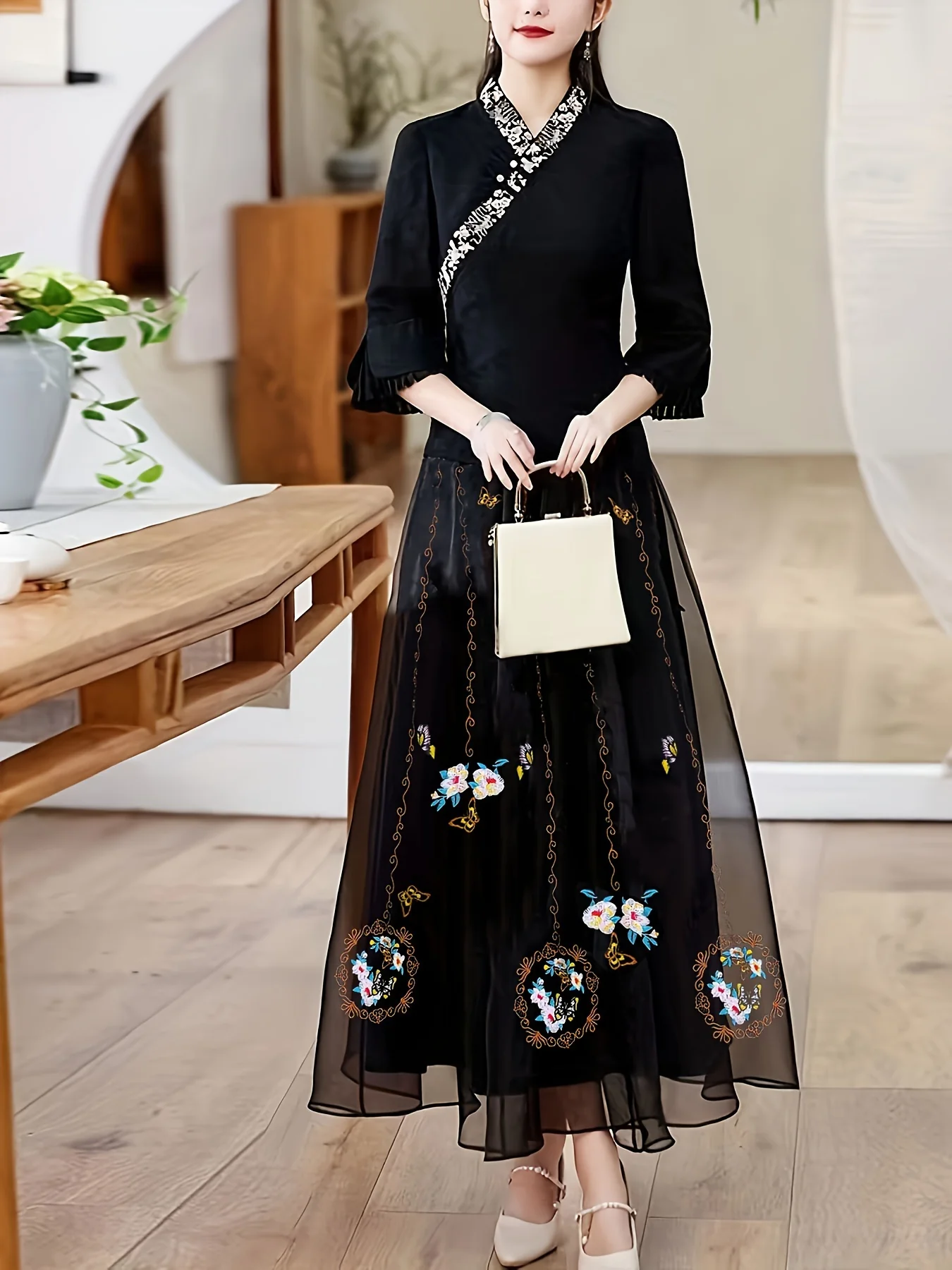 High Waist Embroidered Skirt, Ethnic Style Retro Casual Skirt, Women's Clothing - Deanwangkt