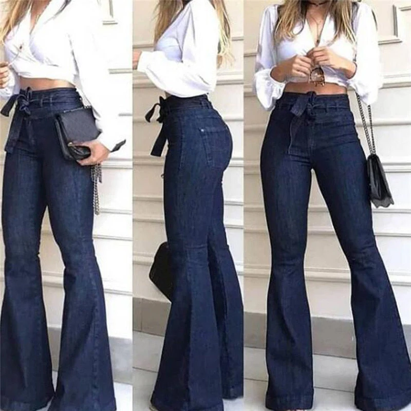 High Waist Wide Leg Jeans Brand Women Boyfriend Jeans Denim Skinny Woman's Vintage Flare Jeans Plus Size 2XL Pant - Deanwangkt