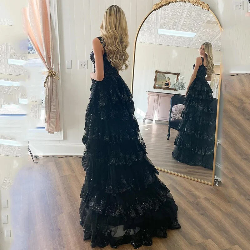 deanwangkt  Lace Beaded Prom Dresses Split Sweet 15 Appliques Girls Birthday Evening Formal Party Quinceanera Sequins Women Gown - Deanwangkt