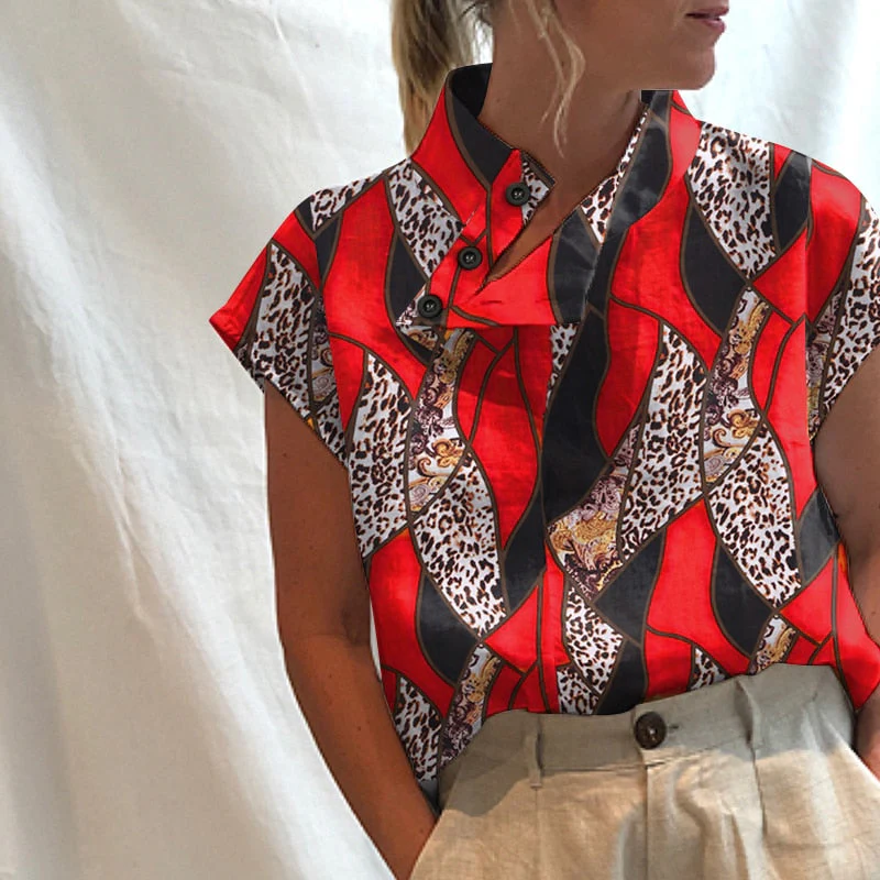 deanwangkt Fashion Women Blusas Cotton Linen  Summer Short Sleeve Blouses Oversized White Shirts Casual Loose Solid Tunic Tops - Deanwangkt