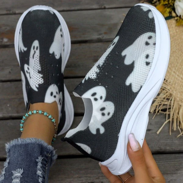 deanwangkt - Black Casual Patchwork Printing Round Comfortable Out Door Shoes - Deanwangkt