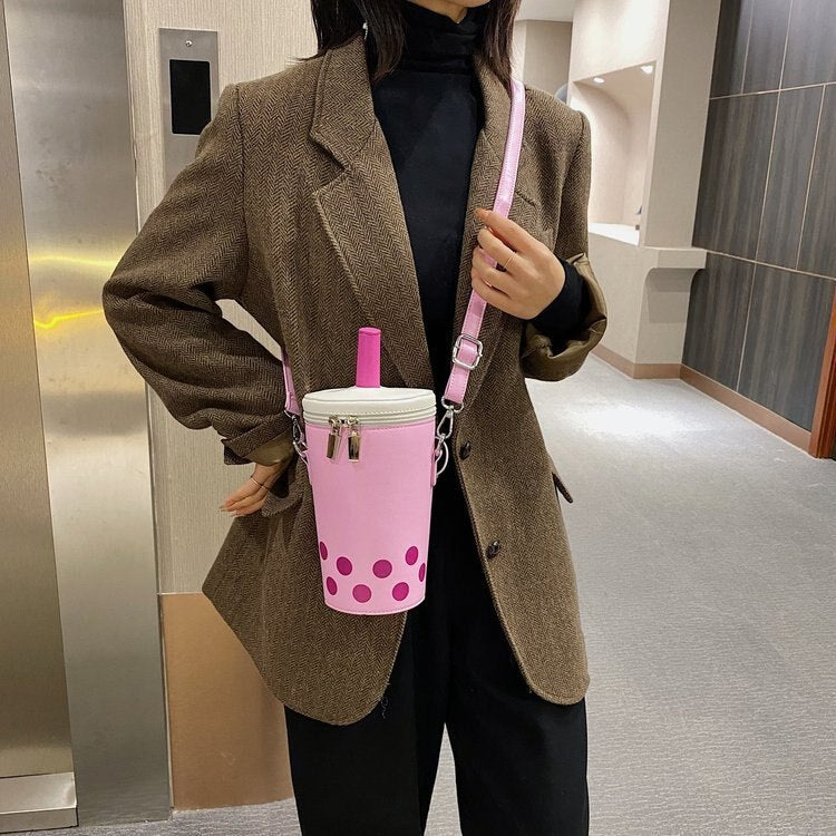 deanwangkt  Personalized Bag For Women  New Fashion Milk Tea Cup Shaped Bags Small Bucket Bag Shoulder Bag Lady Crossbody Bags Womens - Deanwangkt