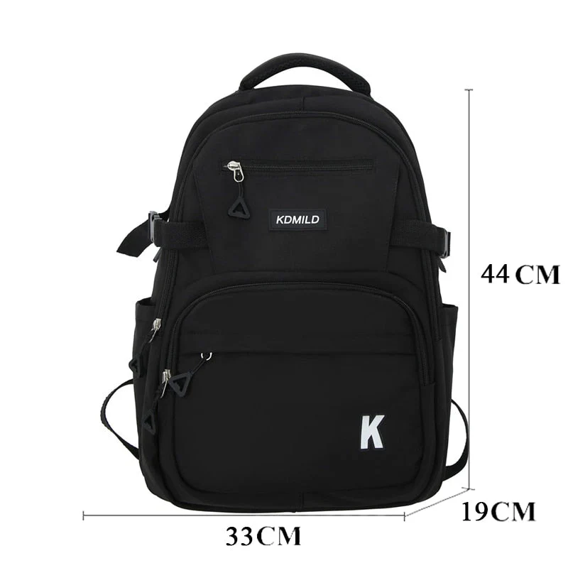 BACK TO SCHOOL   Fashion Teenager Waterproof Bookbag for High School Girls Boys School Bag Nylon Black Backpack Women Laptop Mochila - Deanwangkt