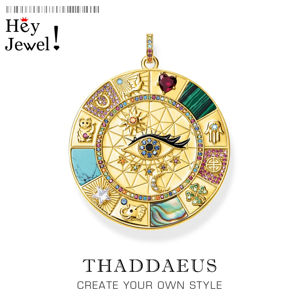 Pendant Amulet Magical Lucky Symbols, Summer Golden Jewelry Vintage Pure 925 Sterling Silver Powerful Gift For  Women Men - Deanwangkt