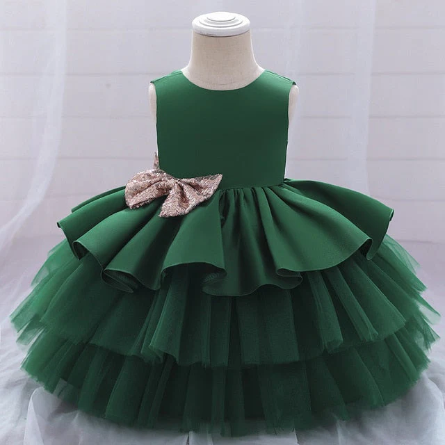 Infant Baby Girl Dresses Girl Ball Gown Tutu Princess Dress Sequin Bow Baby Girl Dress 1st Birthday Wedding Party Dress - Deanwangkt
